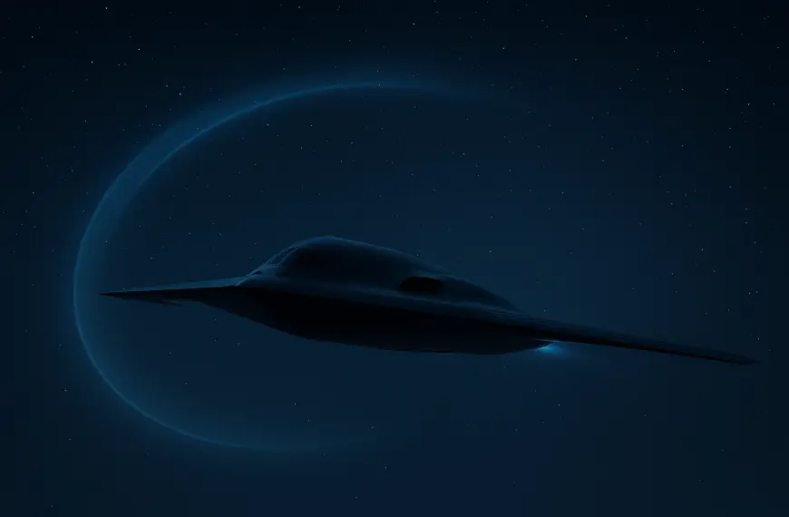 Ilustrasi pesawat teknologi siluman B-2 Spirit tidak terdeteksi radar di langit malam