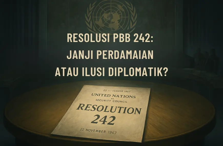 Ilustrasi diplomatik Sidang Dewan Keamanan tahun 1967 saat merumuskan Resolusi PBB 242