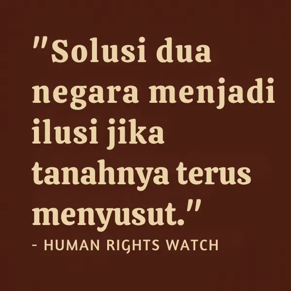 Kutipan Human Rights Watch tentang solusi dua negara dalam konflik Palestina Israel