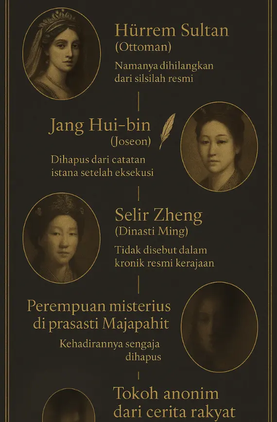 infografik jejak selir yang dihapus dari catatan sejarah