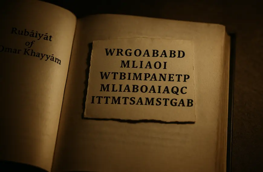 Potongan kode rahasia Somerton Man tertulis di halaman buku Rubáiyát of Omar Khayyám