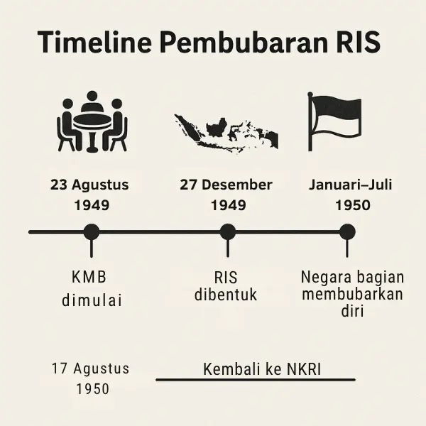Garis waktu peristiwa penting dalam sejarah Republik Indonesia Serikat dari 1949 hingga 1950