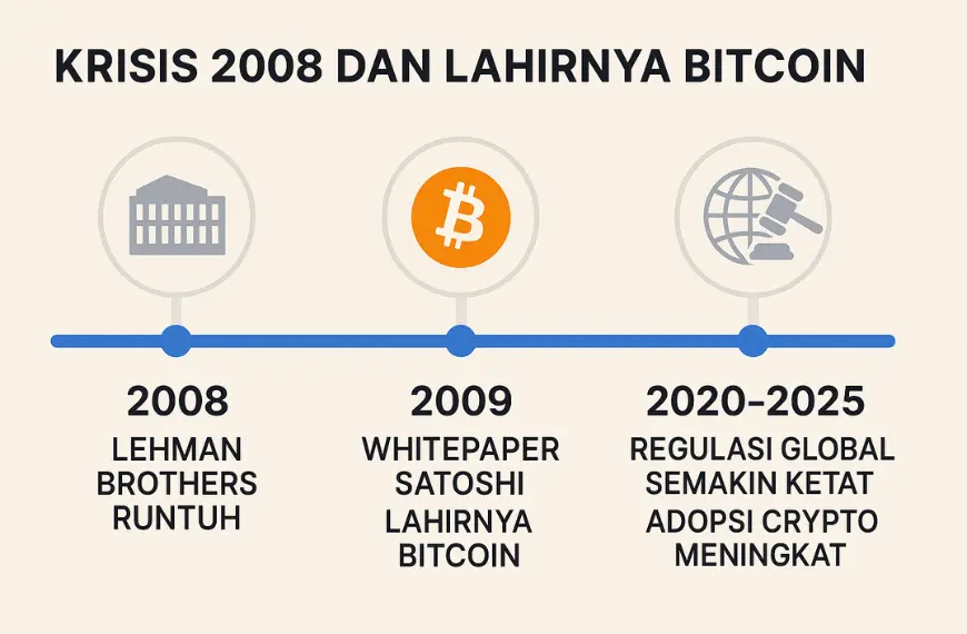 Timeline krisis finansial 2008 hingga lahirnya Bitcoin sebagai simbol privasi finansial
