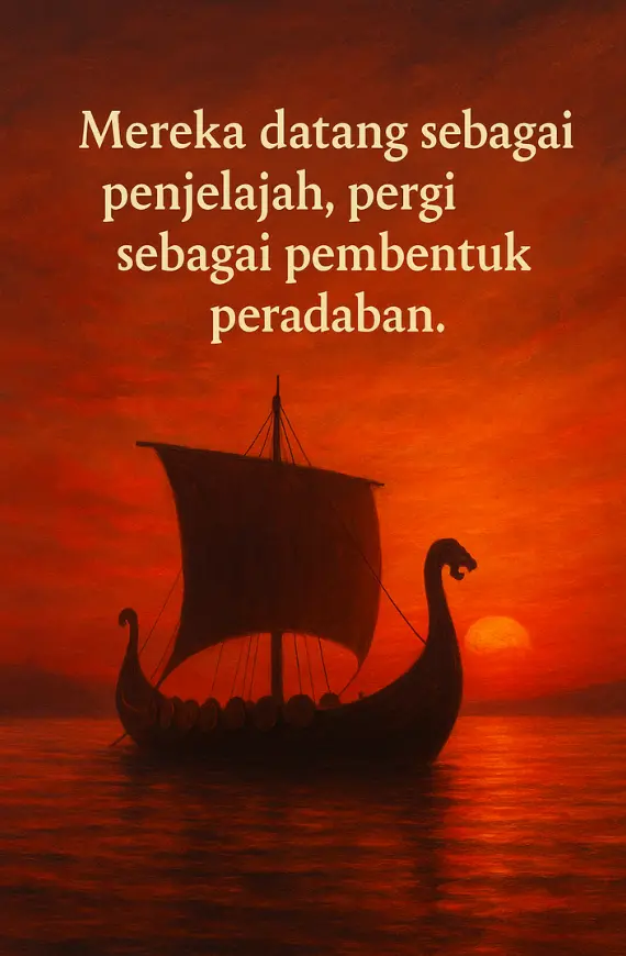 Gambar longship Viking dengan matahari terbenam untuk artikel “Dari Skandinavia ke Konstantinopel: Peran Viking dalam Sejarah Rusia & Bizantium”